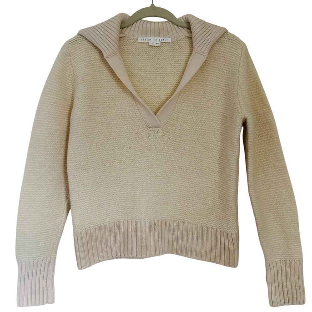 VERONICA BEARD BROGAN COLLARED WOOL CASHMERE SWEATER SIZE MED - Picture 5 of 15
